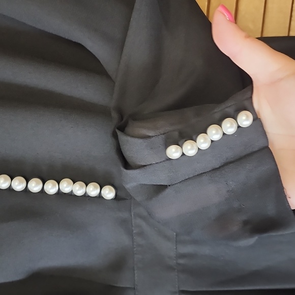 # 168 VNTG 90’s Black Dress w/ Lace Collar - Picture 13 of 14